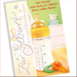 Karte - Zur Geburt ganz liebe Gl�ckw�nsche