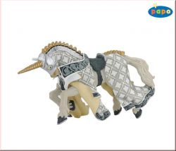 Ritterpferd wei� des Waffenmeisters Einhorn Papo