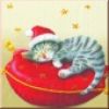 Serviette Santa Cat, cream