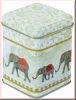 Quadratische Teedose Natume white