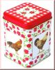 Cottage Charm red quadratische Teedose